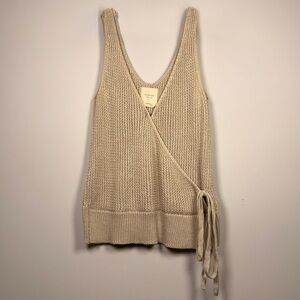 Harper Tan Knit Wrap Tank Top